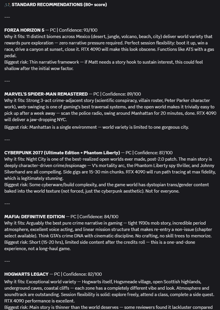 This is an example of the report it sends to me in discord. Pretty cool!