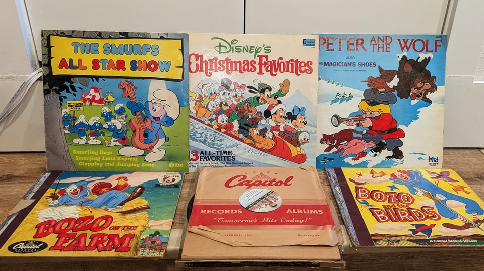 I think my daughter will enjoy these old school stories on vinyl